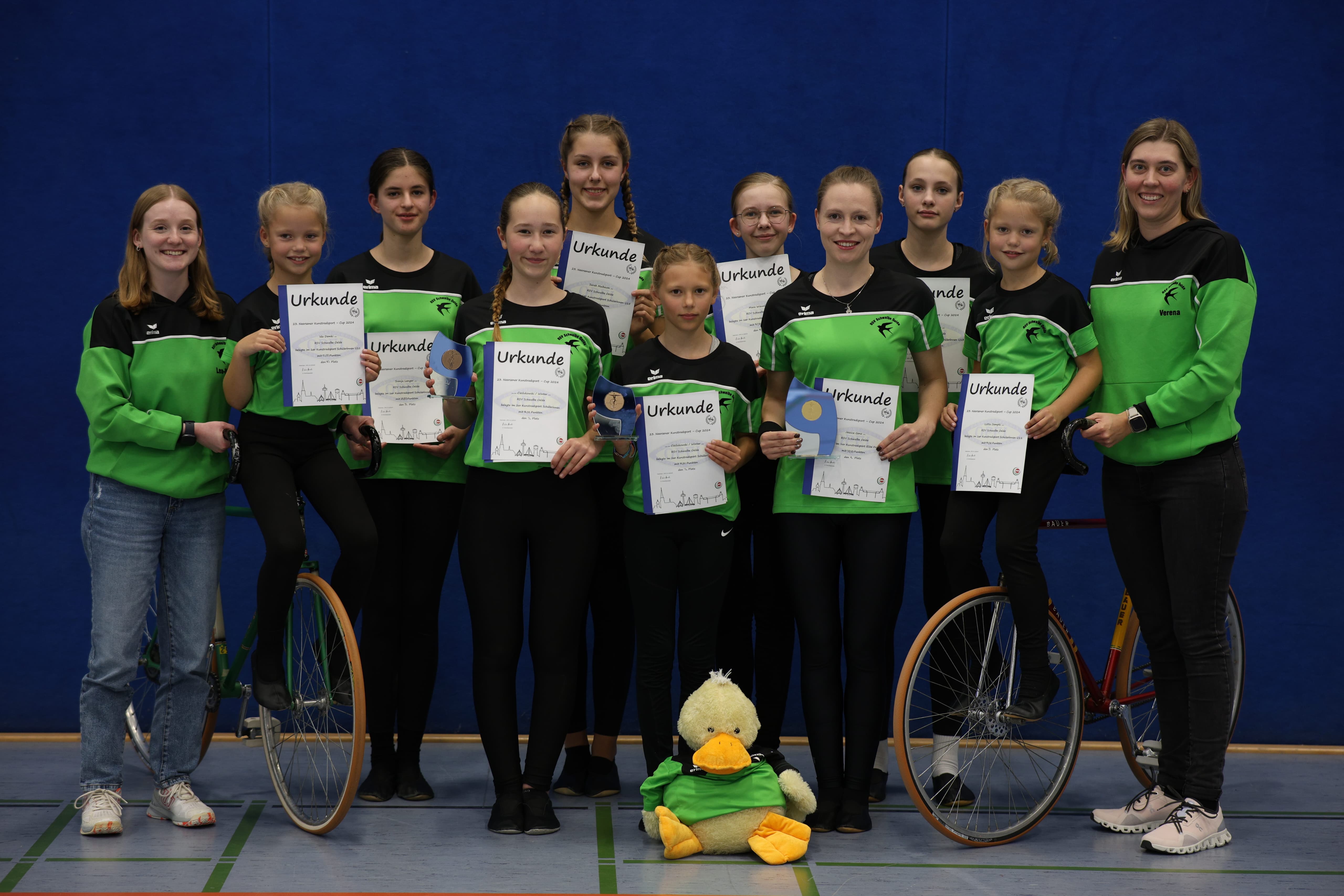 3. Platz für den RSV Schwalbe Oelde beim Neersener Kunstradcup